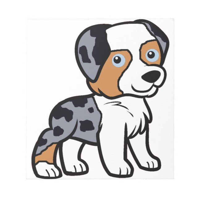 aussie blue merle Cartoon Notizblock (Vorderseite)