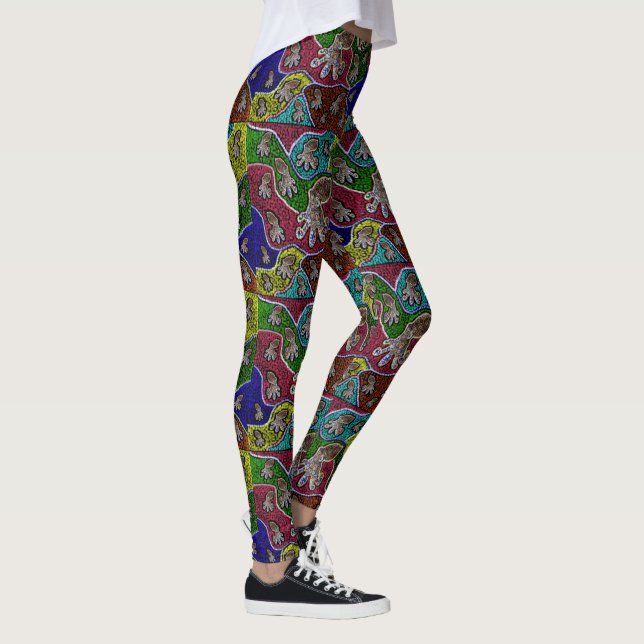 Aussie Blue Ringed Octopus Dot Art Leggings (Rechts)