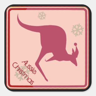 Aussie Christmas Australia-Stil Quadratischer Aufkleber