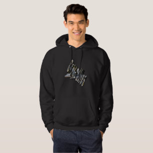 Aussie Crocodile Logo und Croc, Mens Black Hoodie