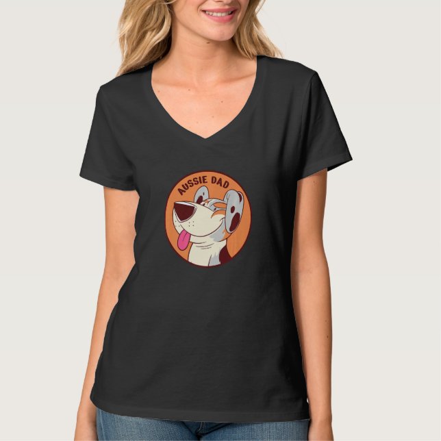 Aussie Dad Australian Shepherd Dog Premium T-Shirt (Vorderseite)