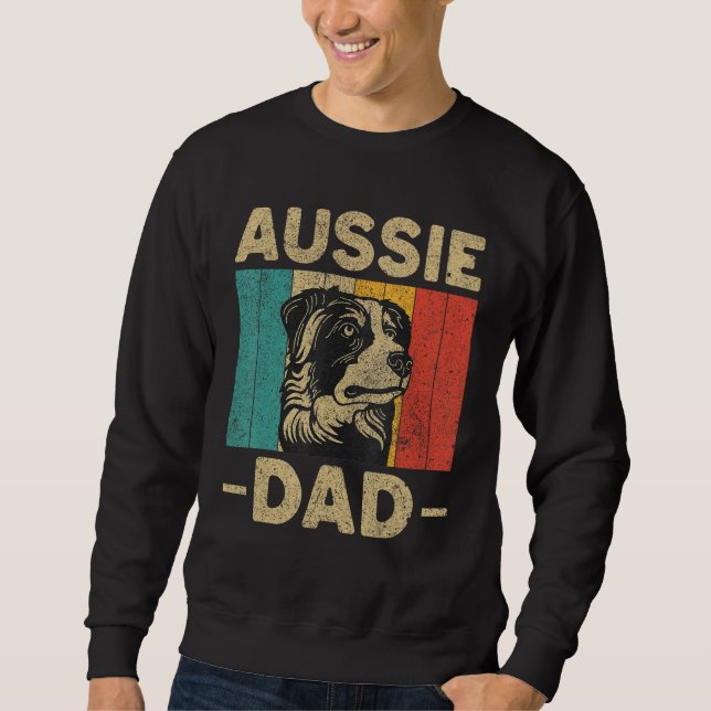 Aussie Dad  Retro Australian Shepherd Sweatshirt (Vorderseite)