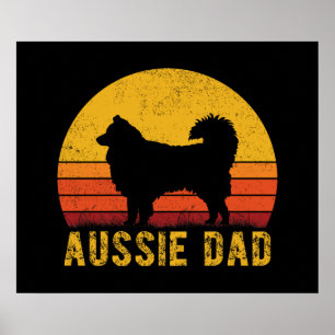 Aussie Dad Vintage Australian Shepherd Hund Gesche Poster