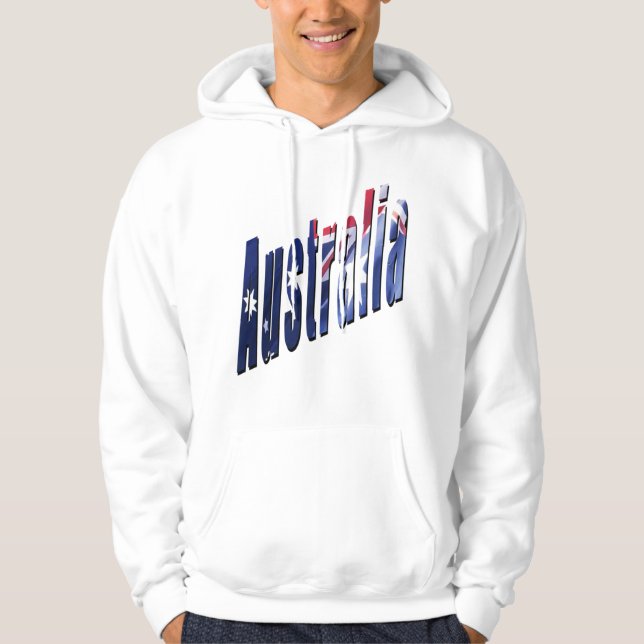 Aussie Dimensional Logo, Mens White Hoodie (Vorderseite)