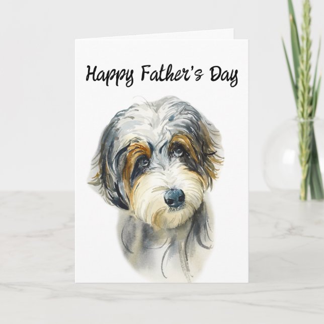 Aussie Doodle Editable Dog Vater Vatertag Karte (Vorderseite)