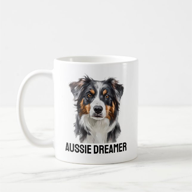 Aussie Dreamer Tasse - Whimsical Australian Shephe (Links)