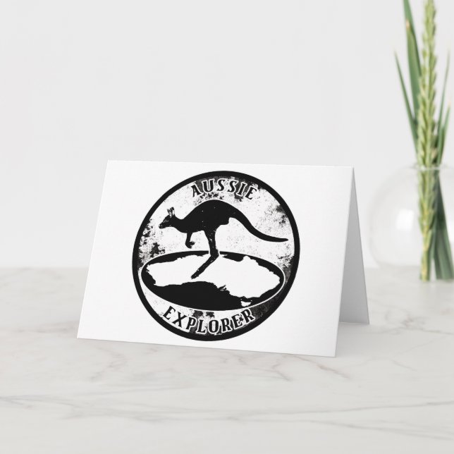 Aussie Explorer in grunge Karte (Vorderseite)