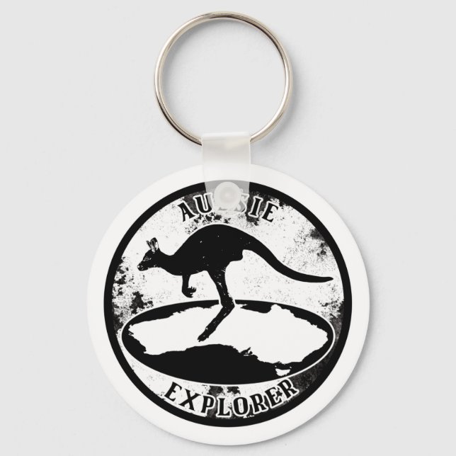 Aussie Explorer in grunge Schlüsselanhänger (Vorderseite)