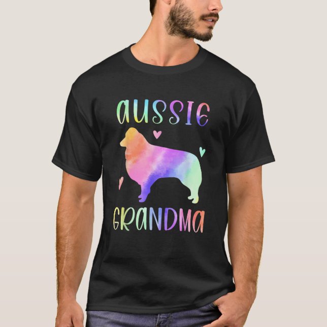 Aussie Grandma Australian Shepherd Nana Rainbow Wa T-Shirt (Vorderseite)