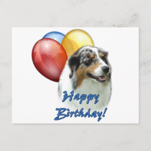 Aussie Happy Birthday Balloons Postkarte