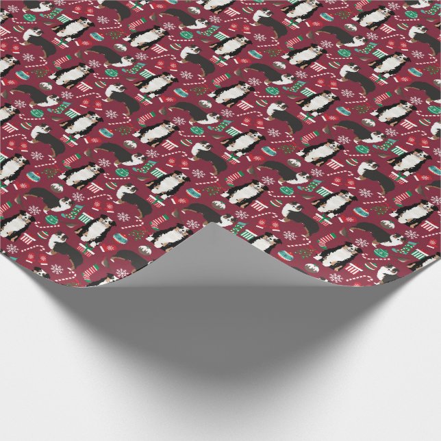 Aussie Hund tribunte Weihnachtsfeiertage Geschenkpapier (Ecke)