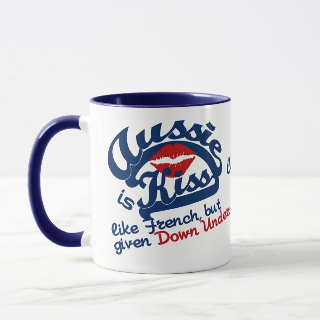 Aussie Kiss individuelle Name Tasse (Links)