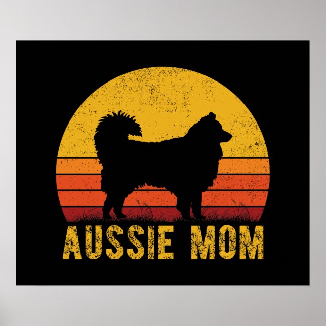 Aussie Mama Australian Shepherd Dog Mama Vintag Poster (Vorne)