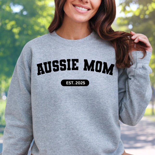 AUSSIE MAMA Dog Mum Custom Birth Year Sweater Sweatshirt (Von Creator hochgeladen)