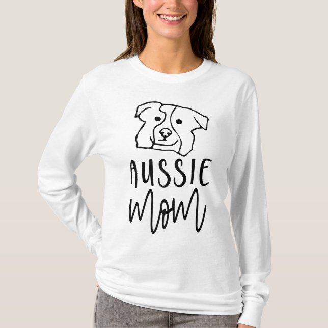 Aussie-Mama eines australischen Schäferhundes T-Shirt (Vorderseite)