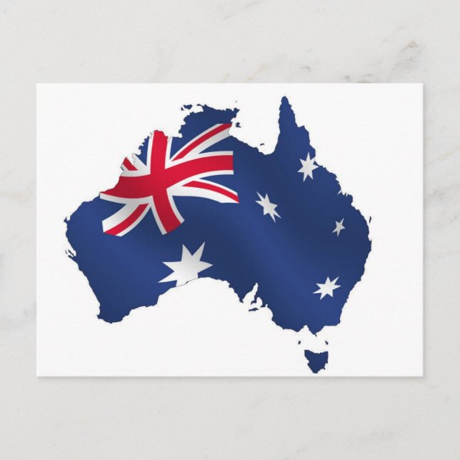 Aussie Map-Flagge Postkarte (Vorderseite)