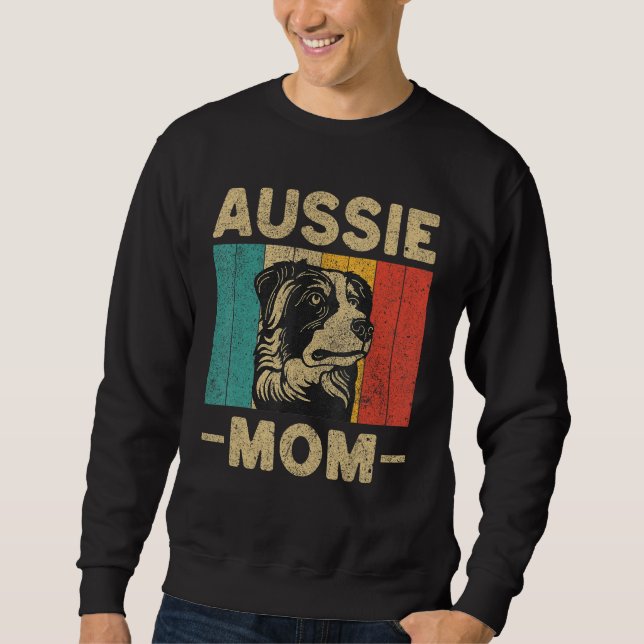 Aussie Mom  Retro Australian Shepherd Sweatshirt (Vorderseite)