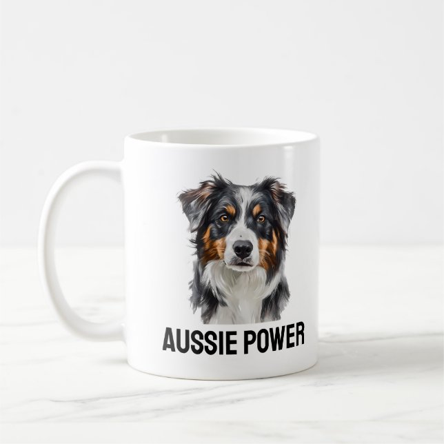 Aussie Power Tasse-Energetic Australian Shepherd g Kaffeetasse (Links)