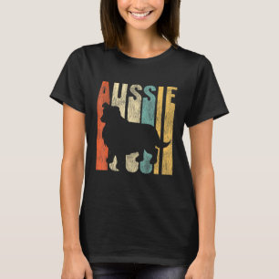 Aussie Retro 1970er Dog Australian Shepherd Distre T-Shirt