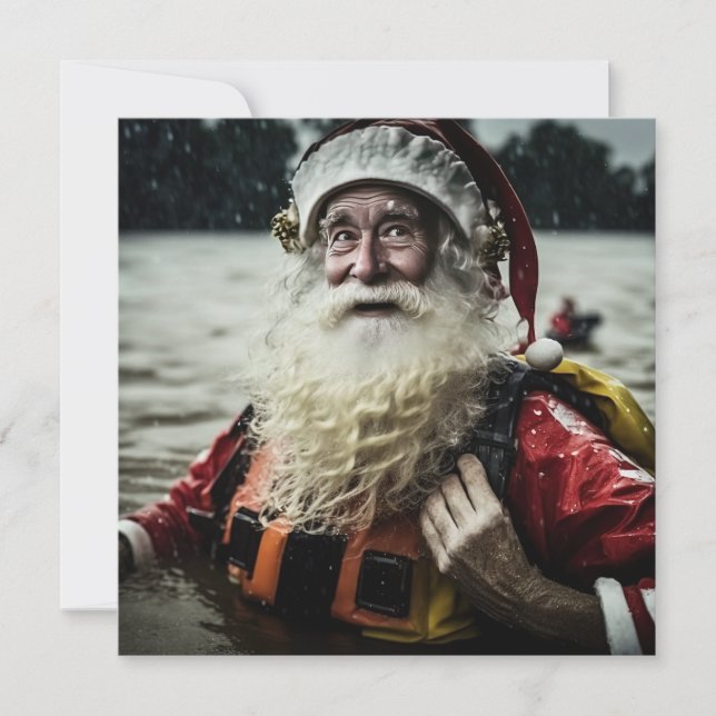 Aussie Santa-Flut Einzelkarte Karte (Vorderseite)