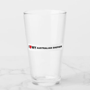 aussie shep Liebe Glas
