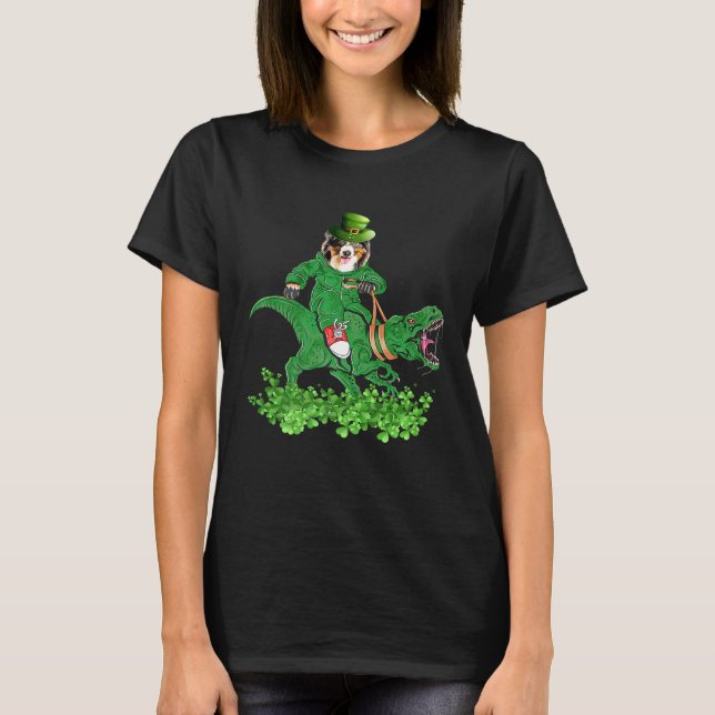 Aussie Shepherd St Patricks Day Dog Patty T-Shirt (Vorderseite)