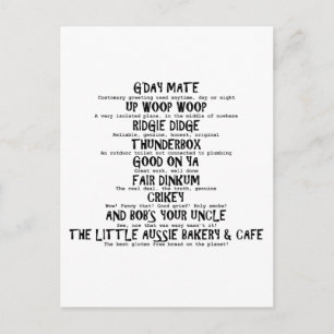 Aussie Slang Postkarte