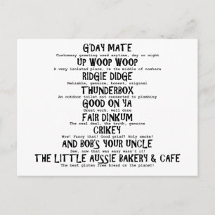 Aussie Slang Postkarte