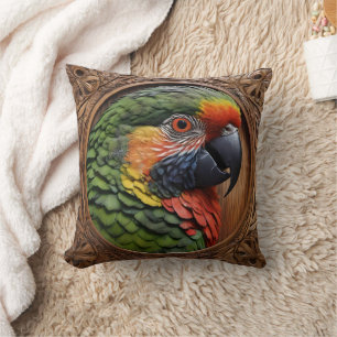 Aussie Spirit: Ein Lorikeet, das in geschnitztem H Kissen