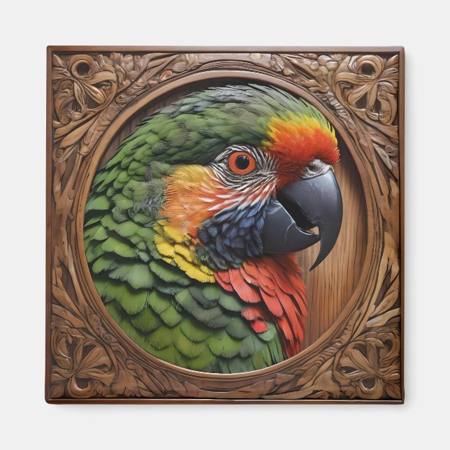 Aussie Spirit: Ein Lorikeet, das in geschnitztem H Magnet (Vorne)