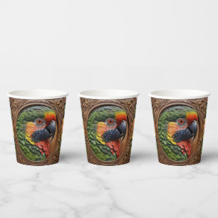 Aussie Spirit: Ein Lorikeet, das in geschnitztem H Pappbecher