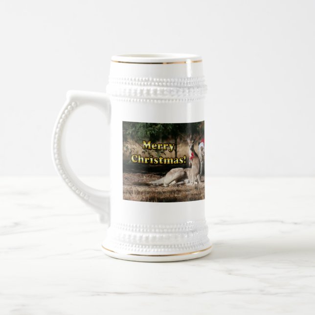 Aussie Style Christmas Kangaroos Bierglas (Links)