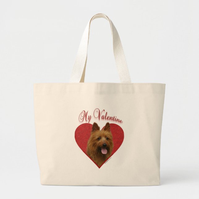 Aussie Terrier Valentine Jumbo Stoffbeutel (Vorne)