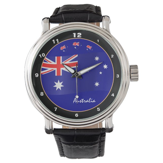 Aussie Time & Australian Flag / Australien Armbanduhr (Vorderseite)