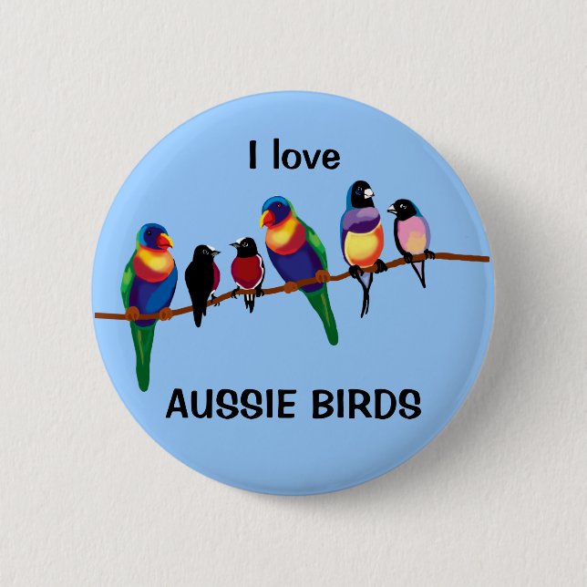 Aussie Vögel Button (Vorderseite)