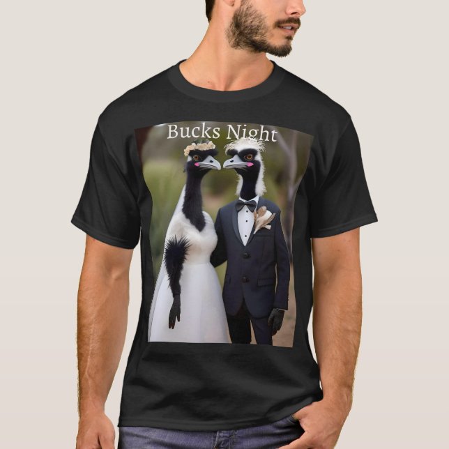 Aussie Wedding Australian Emus, Bucks Night Tshirt (Vorderseite)