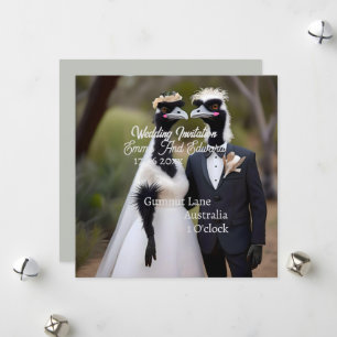 Aussie Wedding Australian Emus, Wedding Feiertagskarte
