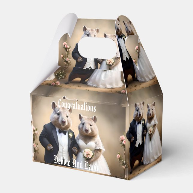 Aussie Weddings Australian Wombats, Wedding Geschenkschachtel (Vorderseite)