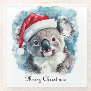 Aussie-Weihnachtsfreude, Koala-Bär individuell Glasuntersetzer