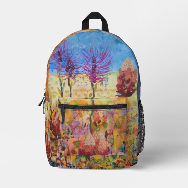Aussie Wildblumen Bedruckter Rucksack (Vorderseite)