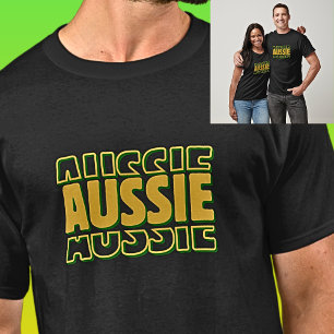 AUSSIE Word Typografie auf Dunkelheit T-Shirt