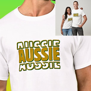 AUSSIE Word Typografie auf Licht T-Shirt