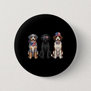Aussiedoodle 4. Juli Amerikanische Flagge Hund Button