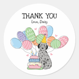 Aussiedoodle Dog Birthday Party Gefallen Tags Stic Runder Aufkleber