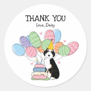 Aussiedoodle Dog Birthday Party Gefallen Tags Stic Runder Aufkleber