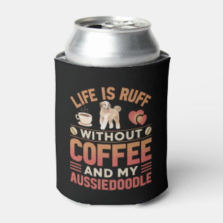 Aussiedoodle Hund und Kaffee Dosenkühler