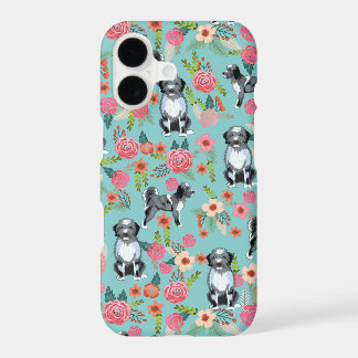 Aussiedoodle-Hund vintage Blumen mint