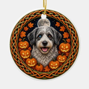 Aussiedoodle Kürbislicht Celtic Halloween Keramik Ornament