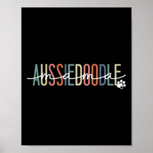 Aussiedoodle Mama Aussie Doodle Dog Mama Mutter D Poster