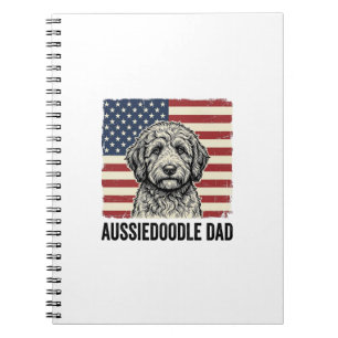 Aussiedoodle-Vater-patriotisches-vintage-Hunde-Shi Notizblock